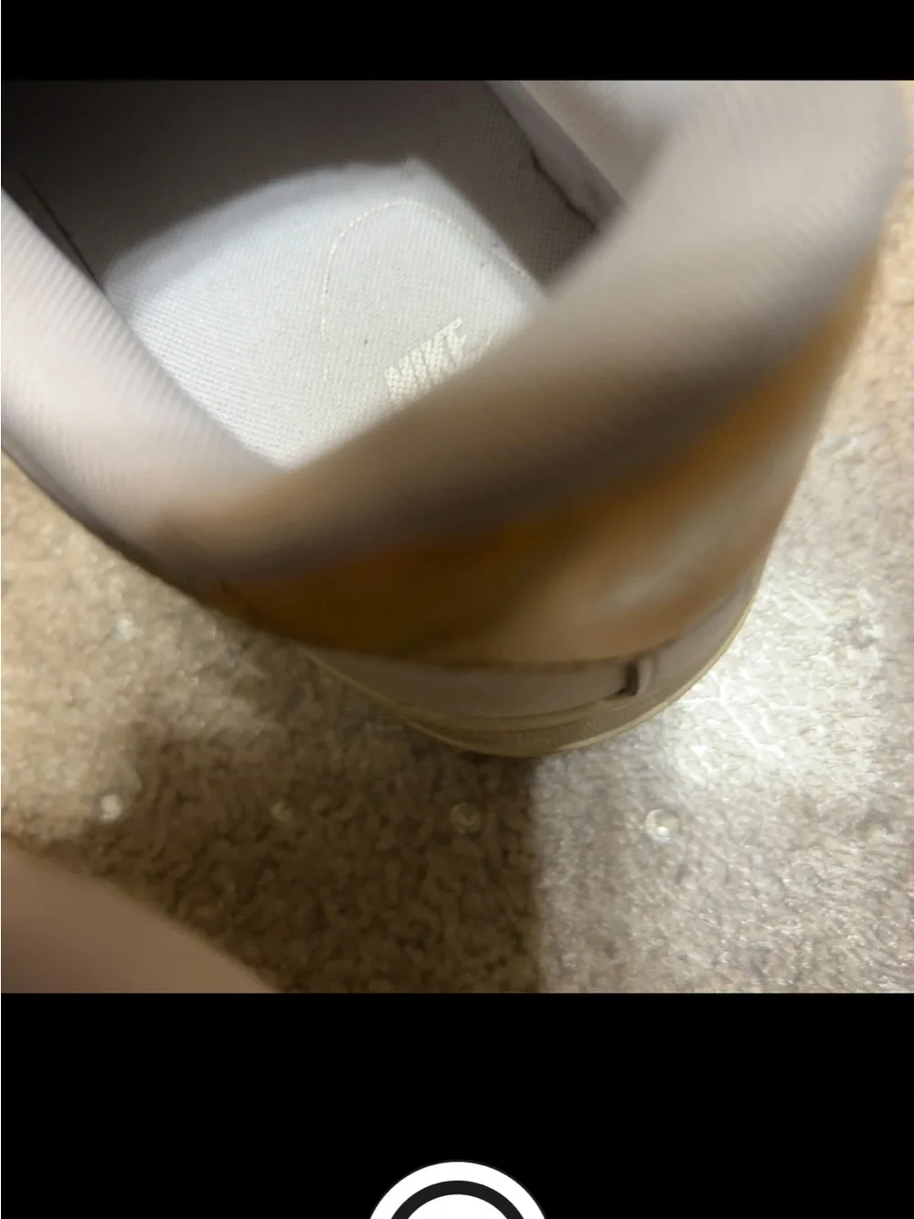 Nike White Athletic Shoes with Gold Swoosh